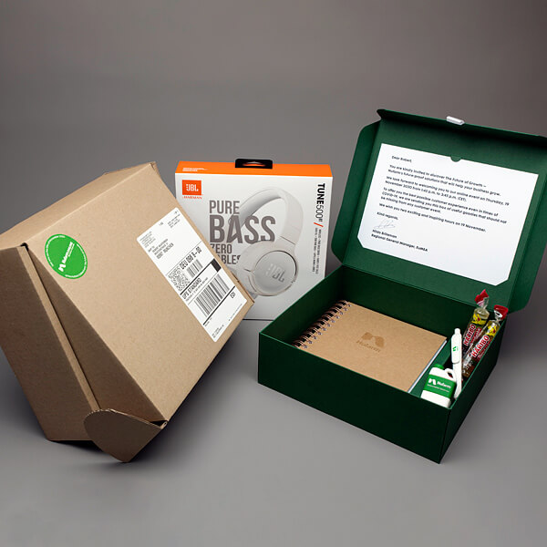 Verpackung: Mailing Werbegeschenke in Umverpackung mit Versandverpackung